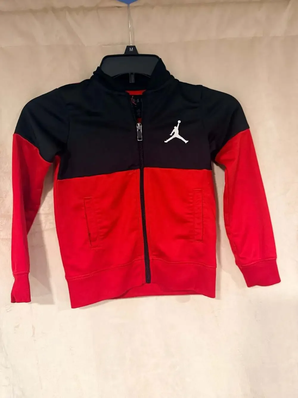 Jordan Toddler Boys Red and Black Full Zip Tricot Track Jacket Size 4-5Y